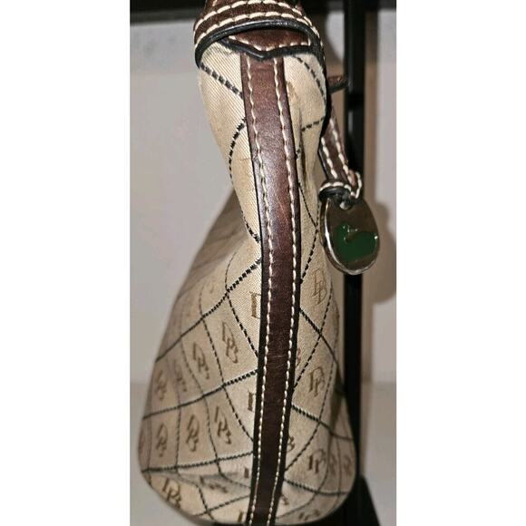 Dooney & Bourke Signature Diamond Jacquard Small Handbag Brown 11x8x5 - Picture 4 of 16